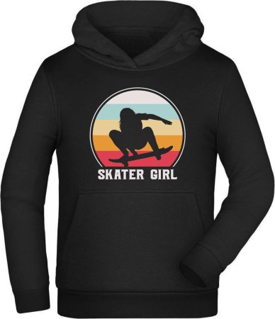 Girl Skater Hoodie - Jumping Skater with Skater Girl i544